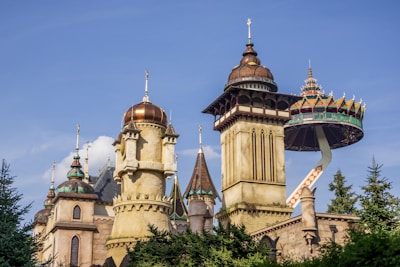 a castle like structure with a clock on top