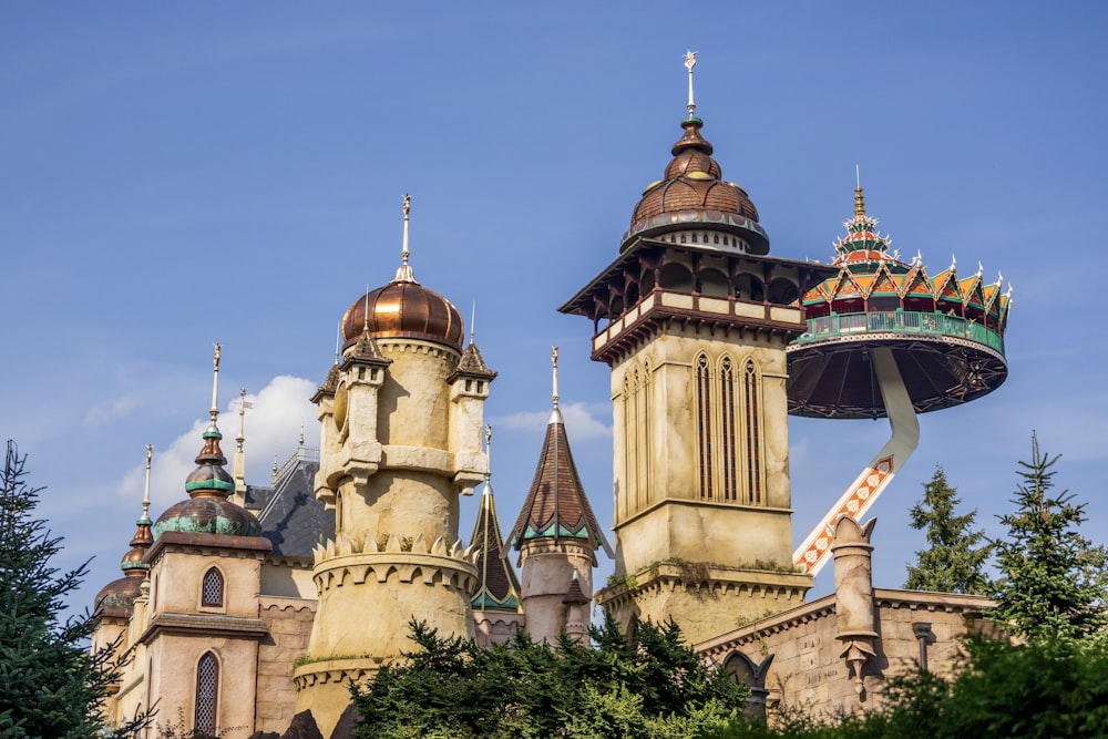 a castle like structure with a clock on top