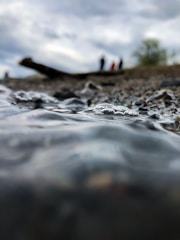 A close-up of seawater being filtered for analysis.