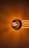 A close-up view of a glowing incandescent light bulb illuminating its surroundings with a warm, amber glow. The light bulb's filaments are visible, creating a bright and radiant center that gradually fades into darker tones at the edges.