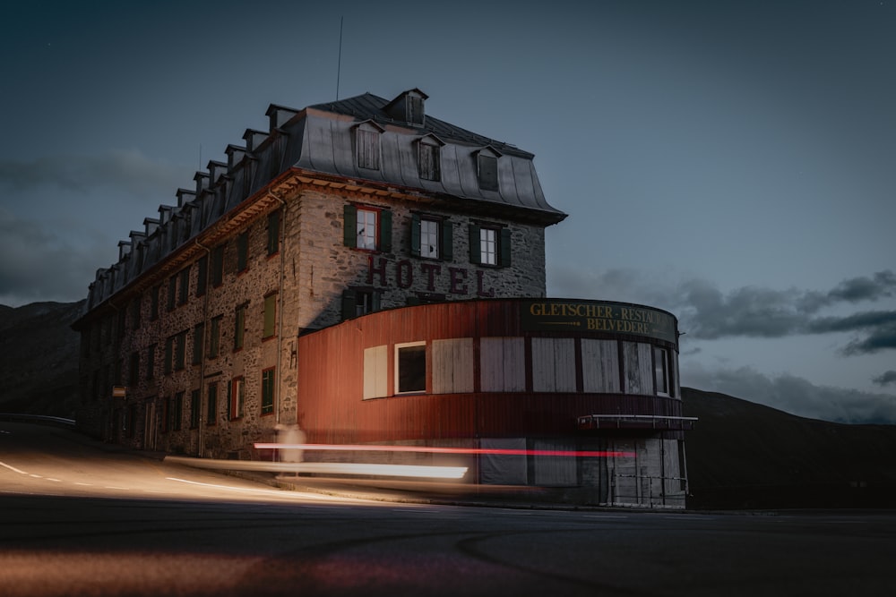 a large building with a clock on the side of it