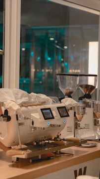 A professional coffee machine in a modern setting.