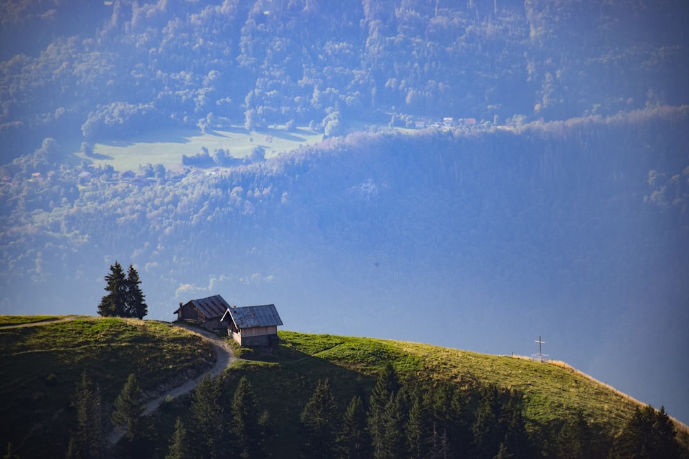 a house on a hill with a view of a valley