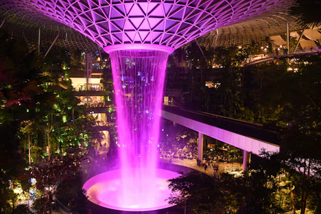 Singapore airport at night