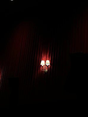 Mood lighting casting soft shadows over luxurious black and beige decor.