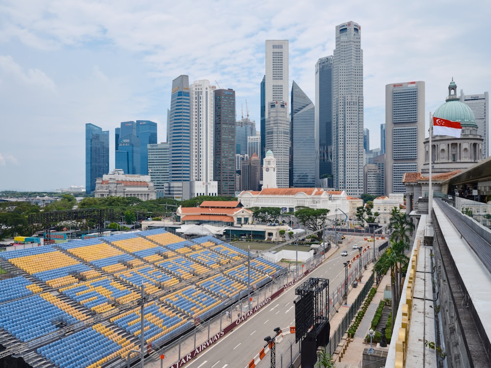 a view of a city from a roof top