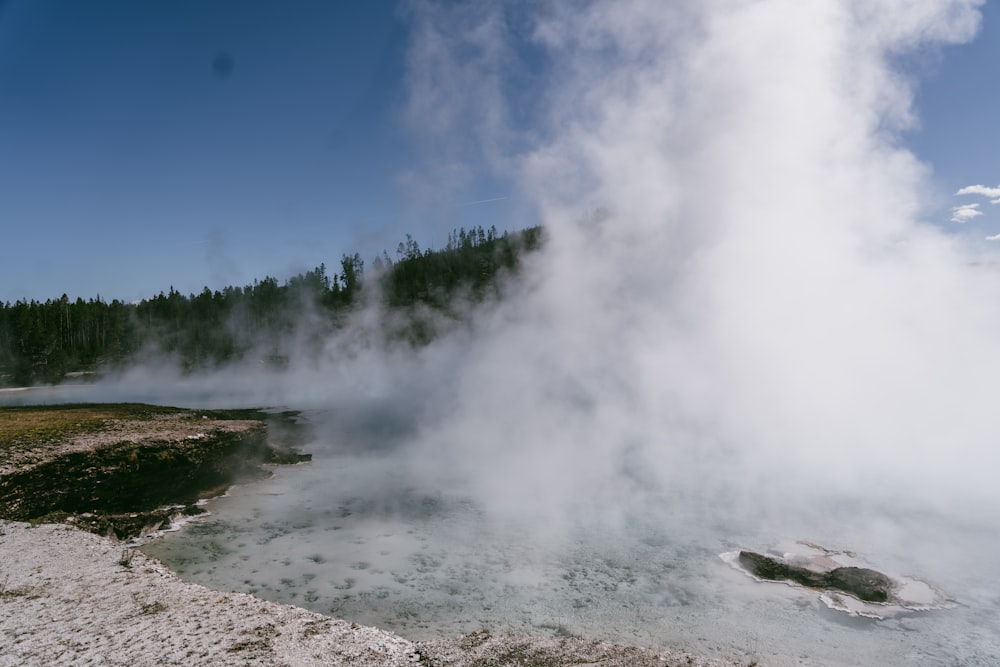 a geyser spewing water into the air