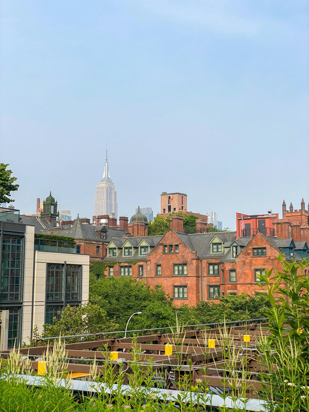 a view of a city with tall buildings