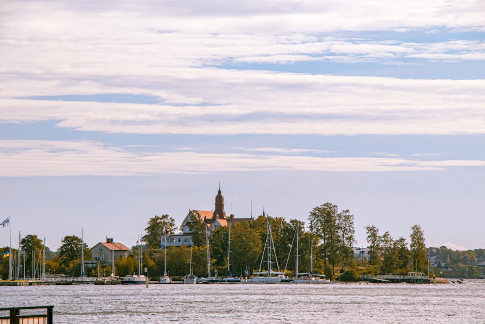 a large body of water with boats in it