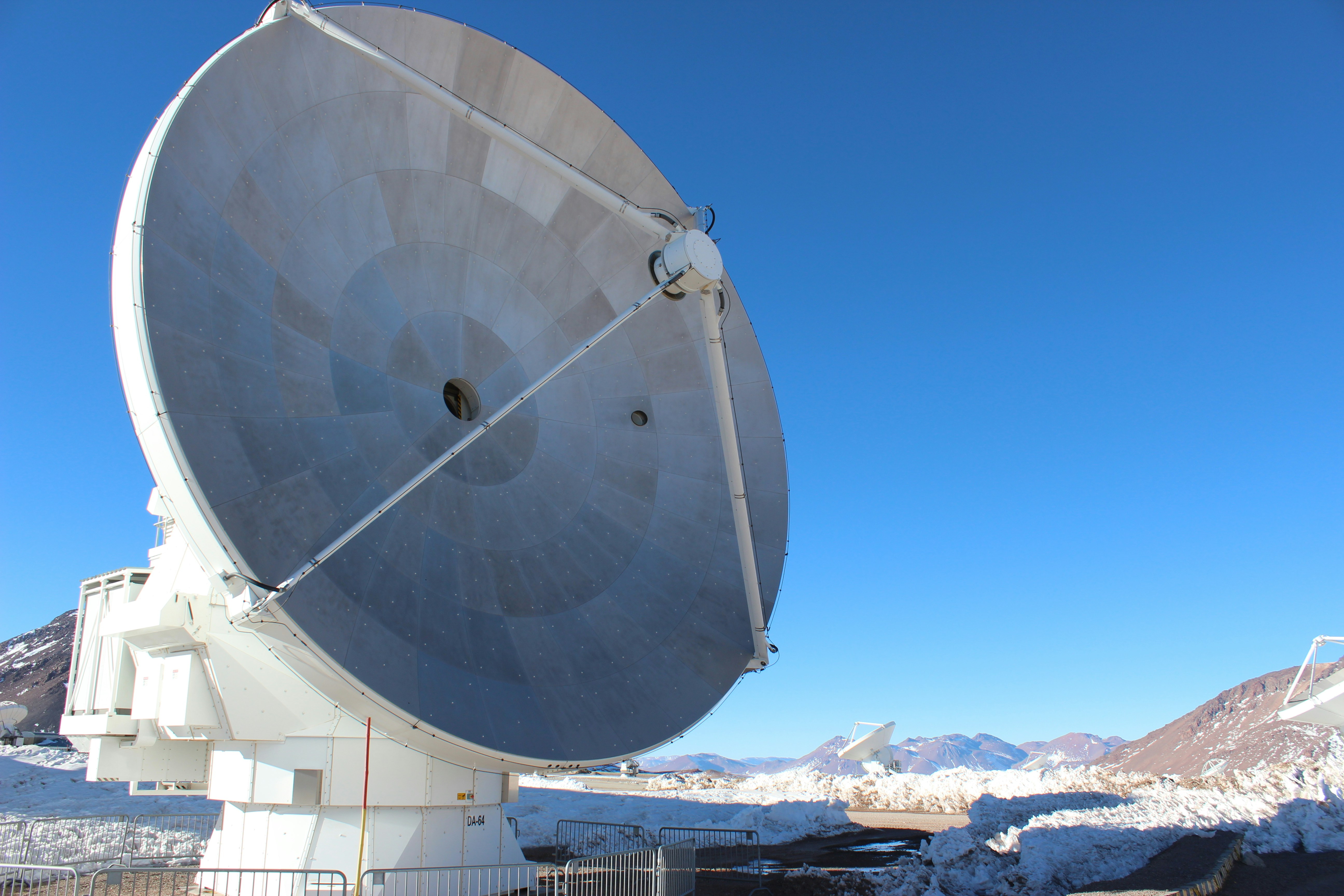 satellite ground station parabolic antenna in atacama desert