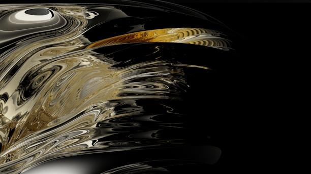 A serene black and gold abstract design.