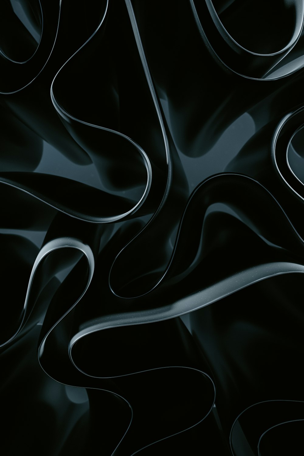 an abstract black background with wavy lines