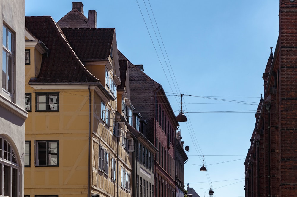 a row of buildings on a city street