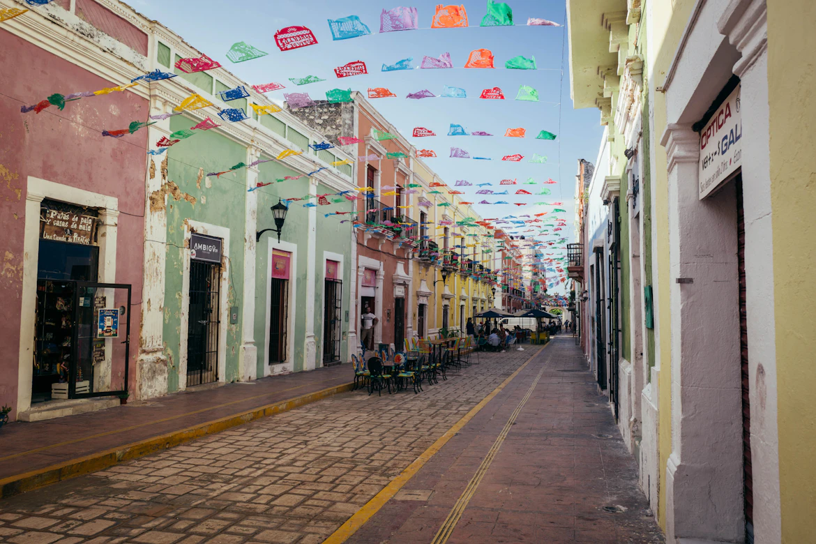 The architectural beauty of a historic street in Merida