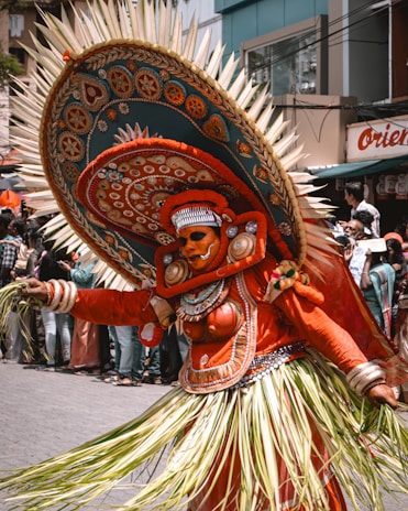 A traditional Bolivian dancer in full costume during a festival in Oruro.