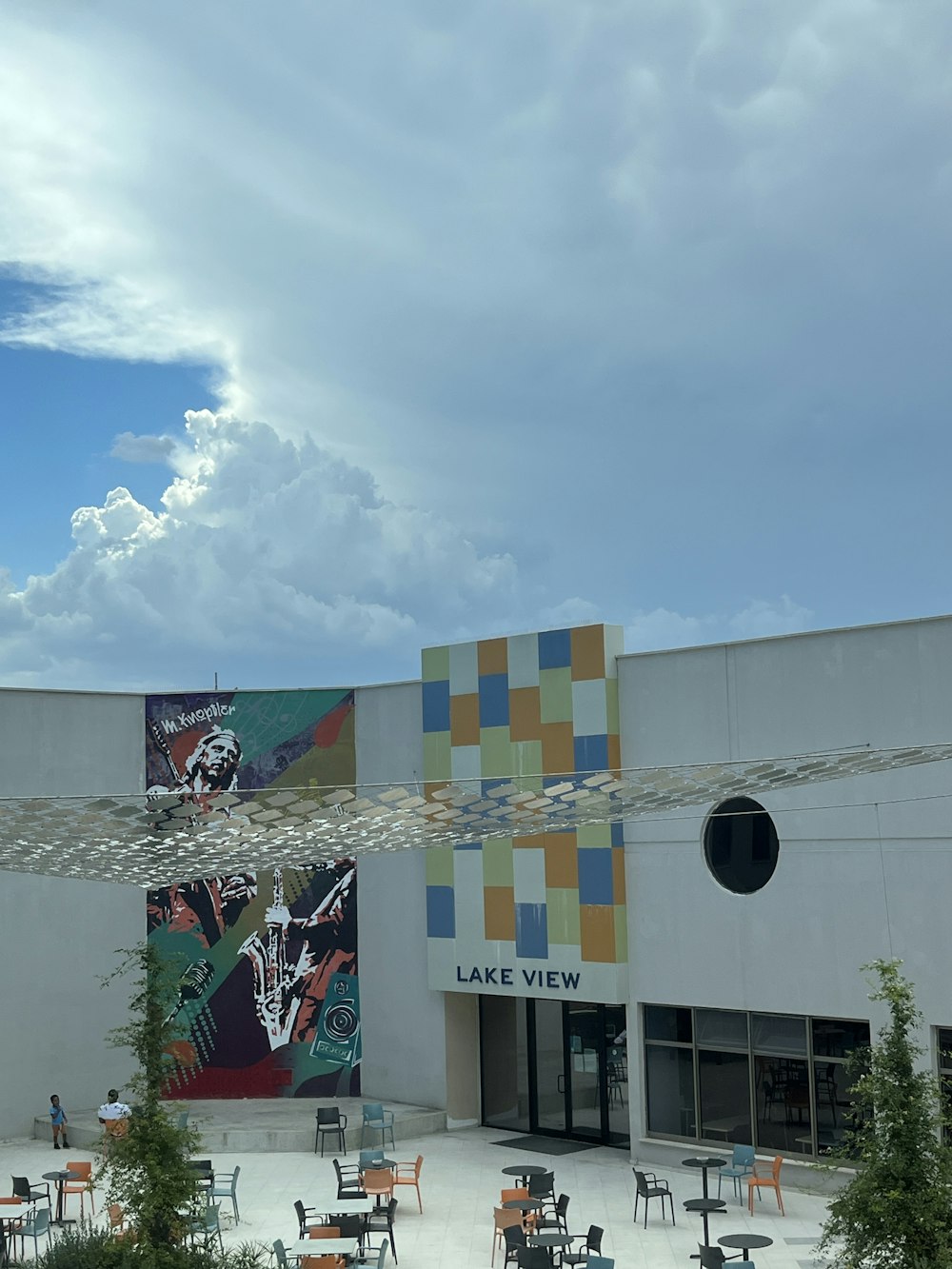 a building with a mural on the side of it