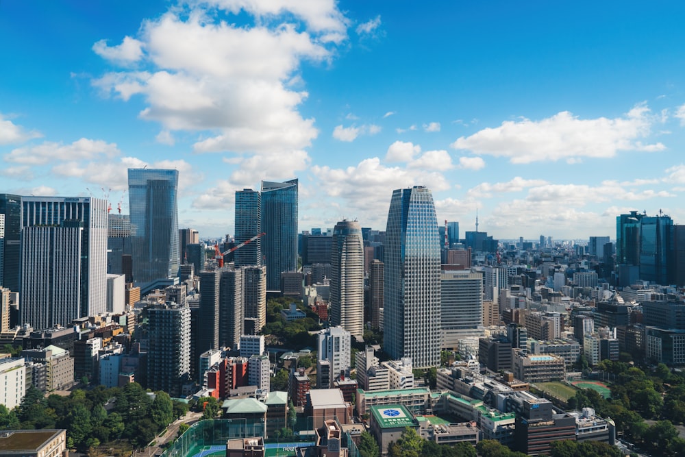 Una vista de una ciudad con edificios altos