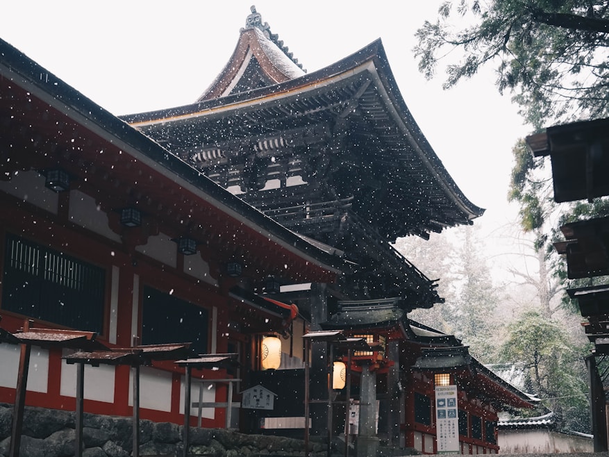 a building that has a lot of snow on it
