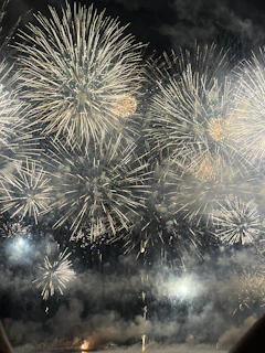 Spectacular fireworks display lighting up the night sky at a festive celebration