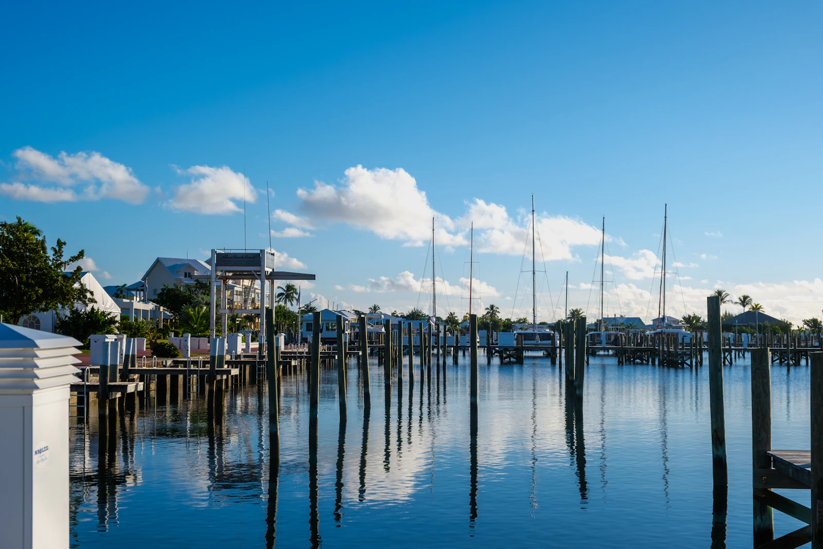 Yachts in a marina at Marsh Harbour, Abaco