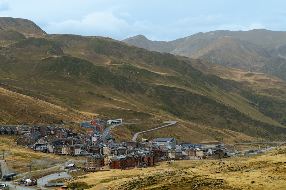 a town in the middle of a mountain range