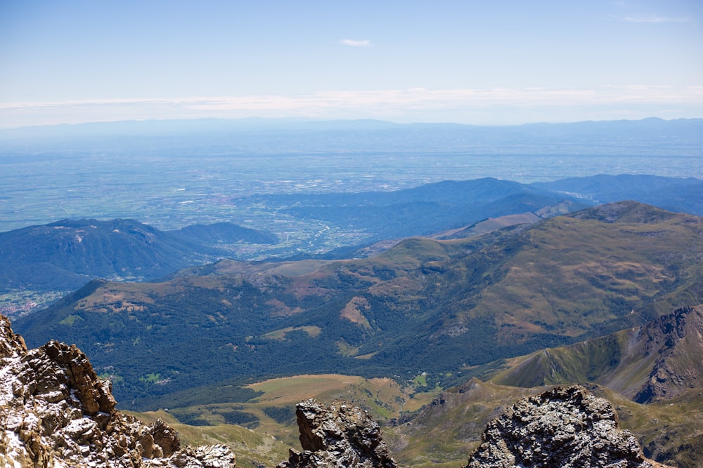 a view of a mountain range from a high point of view