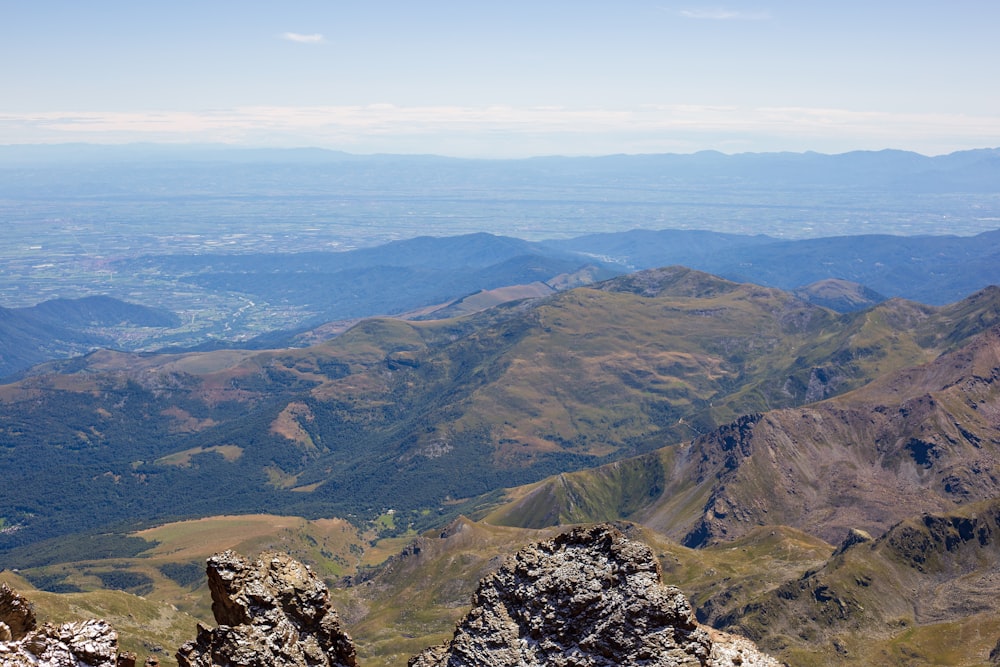 a view of a mountain range from a high point of view