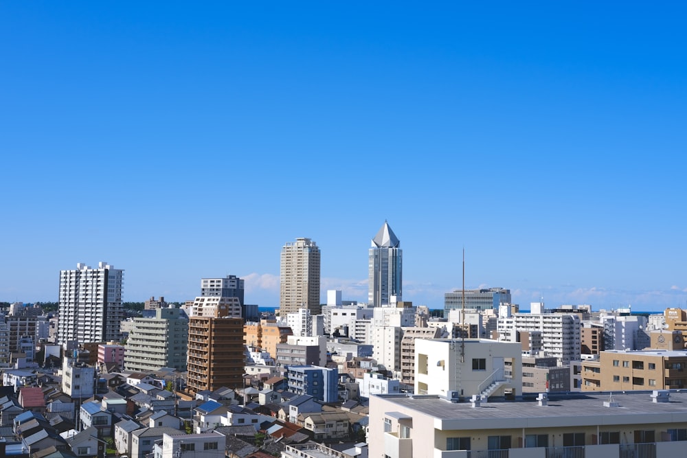 a view of a city from the top of a building