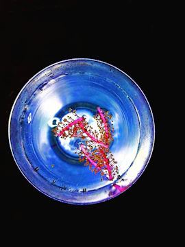 Close-up of Brahma Kamal flower beside laboratory glassware with AI molecular models hovering above.