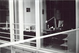 An office setting with a modern design and financial books.