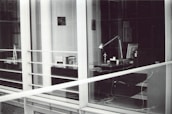 A modern law office with legal books and documents.