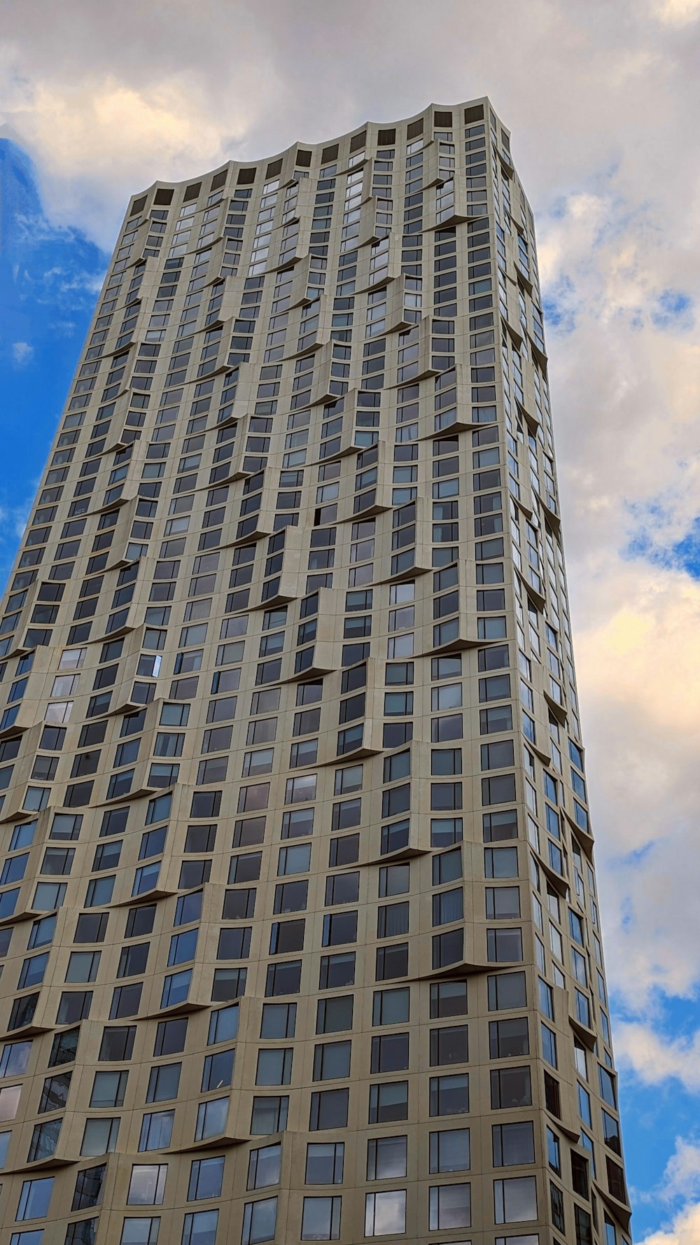 a very tall building with lots of windows