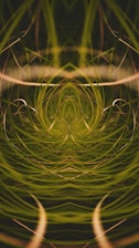 an abstract image of green and yellow lines