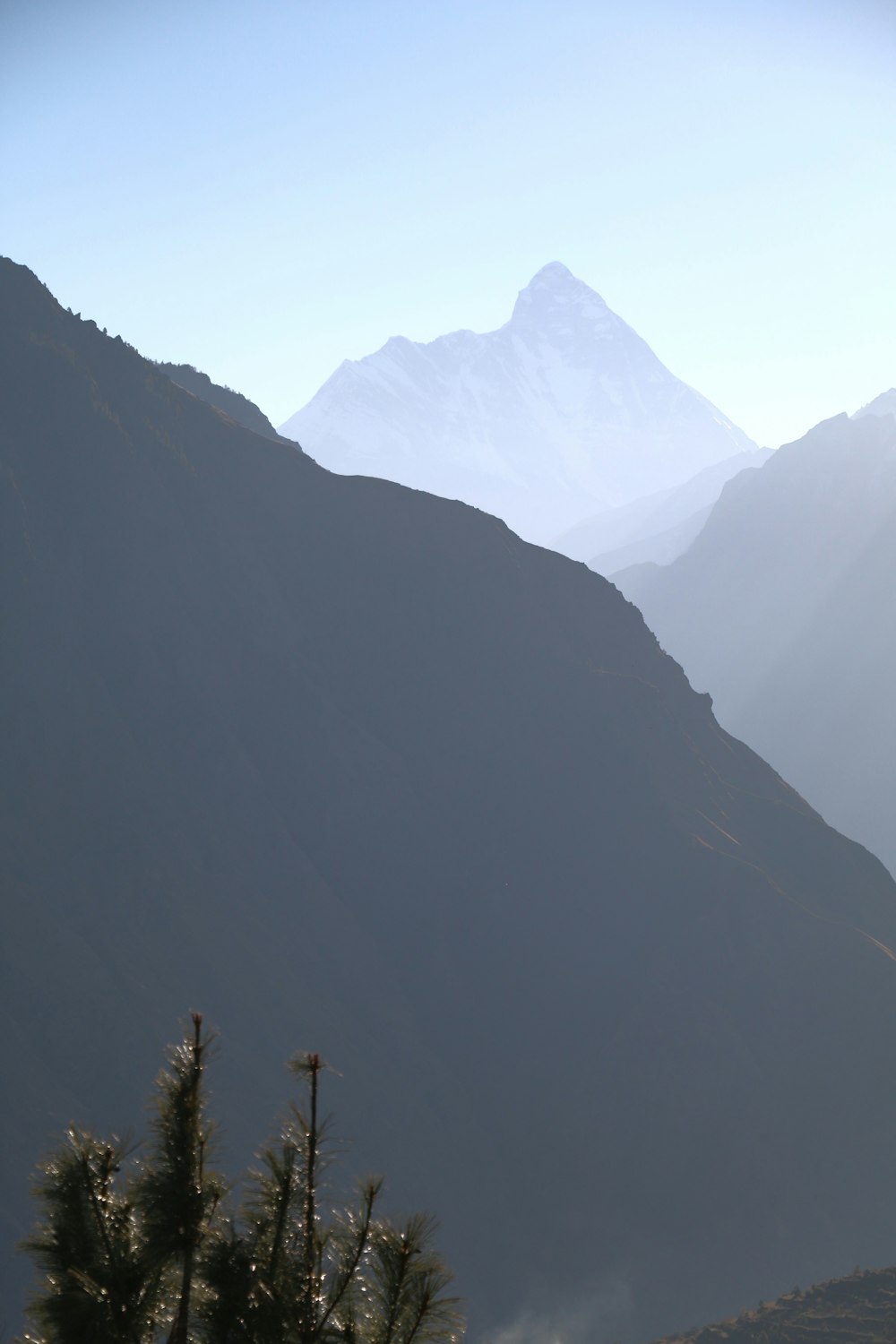 a view of a mountain range from a distance