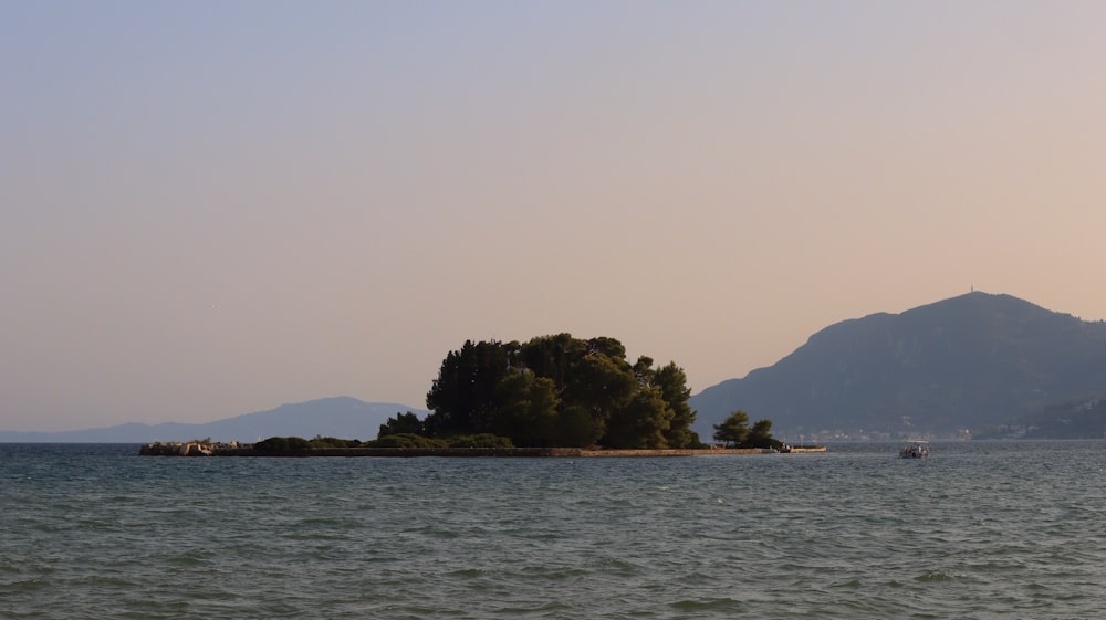 a small island in the middle of a body of water