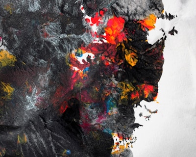 An abstract painting that captures emotion through dynamic color contrasts.