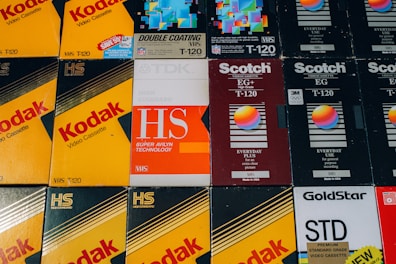 Different VHS tape boxes