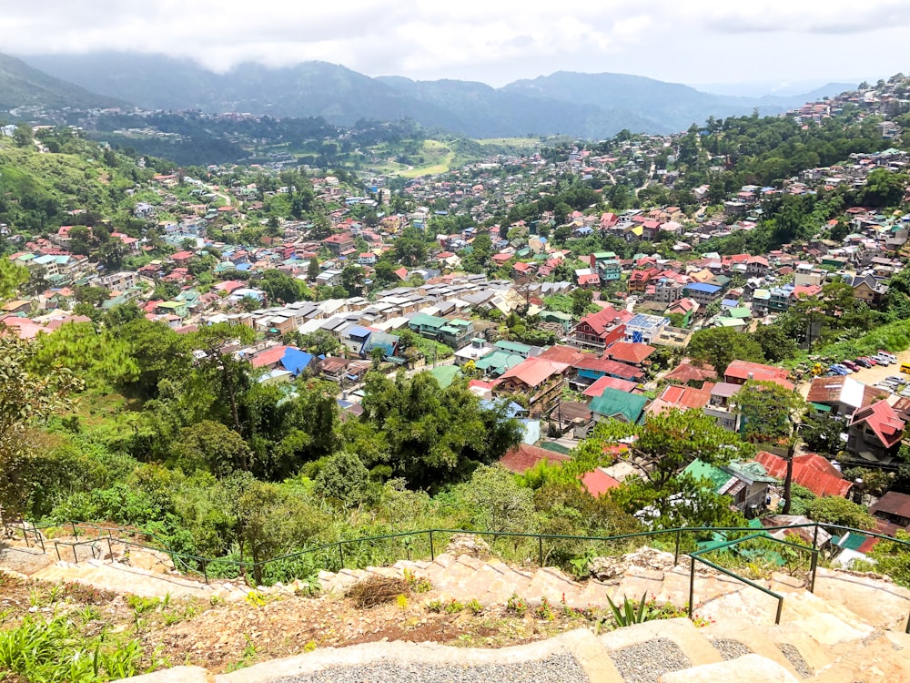 a view of a city from a hill