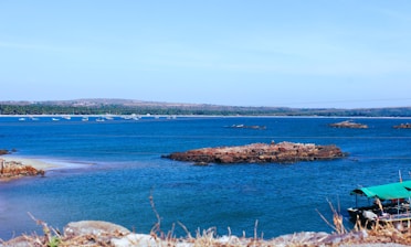 a body of water with a boat in it