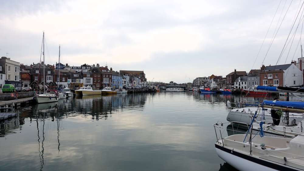 a body of water filled with lots of boats