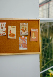 A marketing display board highlighting a restaurant’s unique brand identity and promotions.