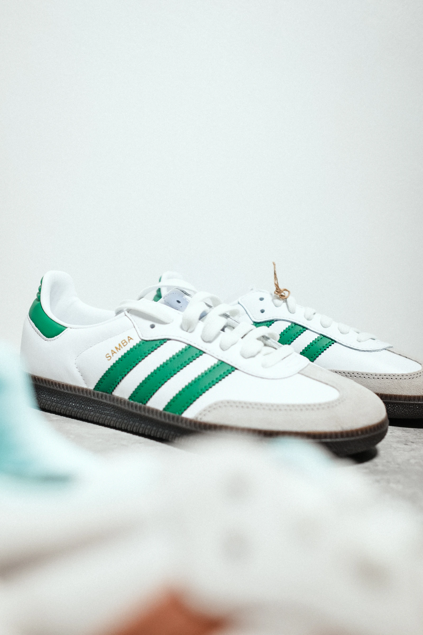 Adidas Samba white/green pair