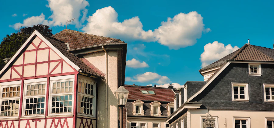 Wohnstraße mit Reihenhäusern in Essen