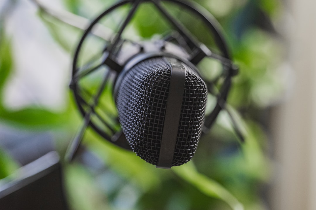 a close up of a microphone on a stand, Microphone
