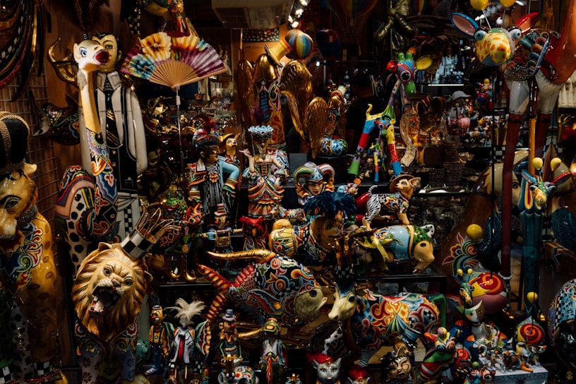 A vibrant display of handcrafted EVA and ABS plastic crafts.