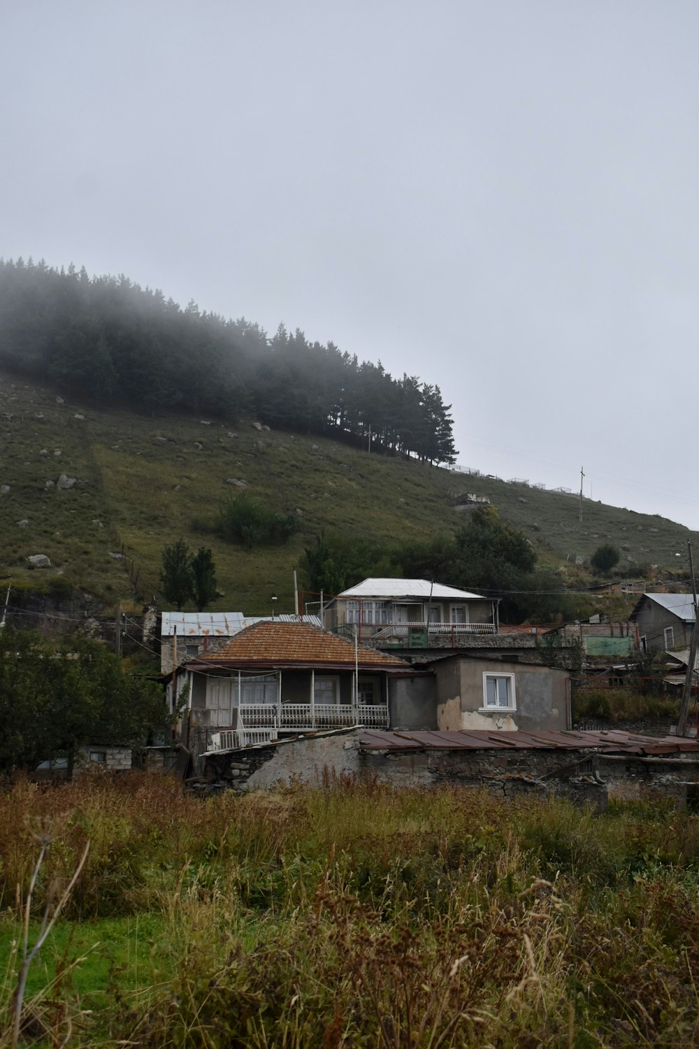 a hill with a house on top of it