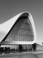 An innovative building showcasing fluid architectural forms.