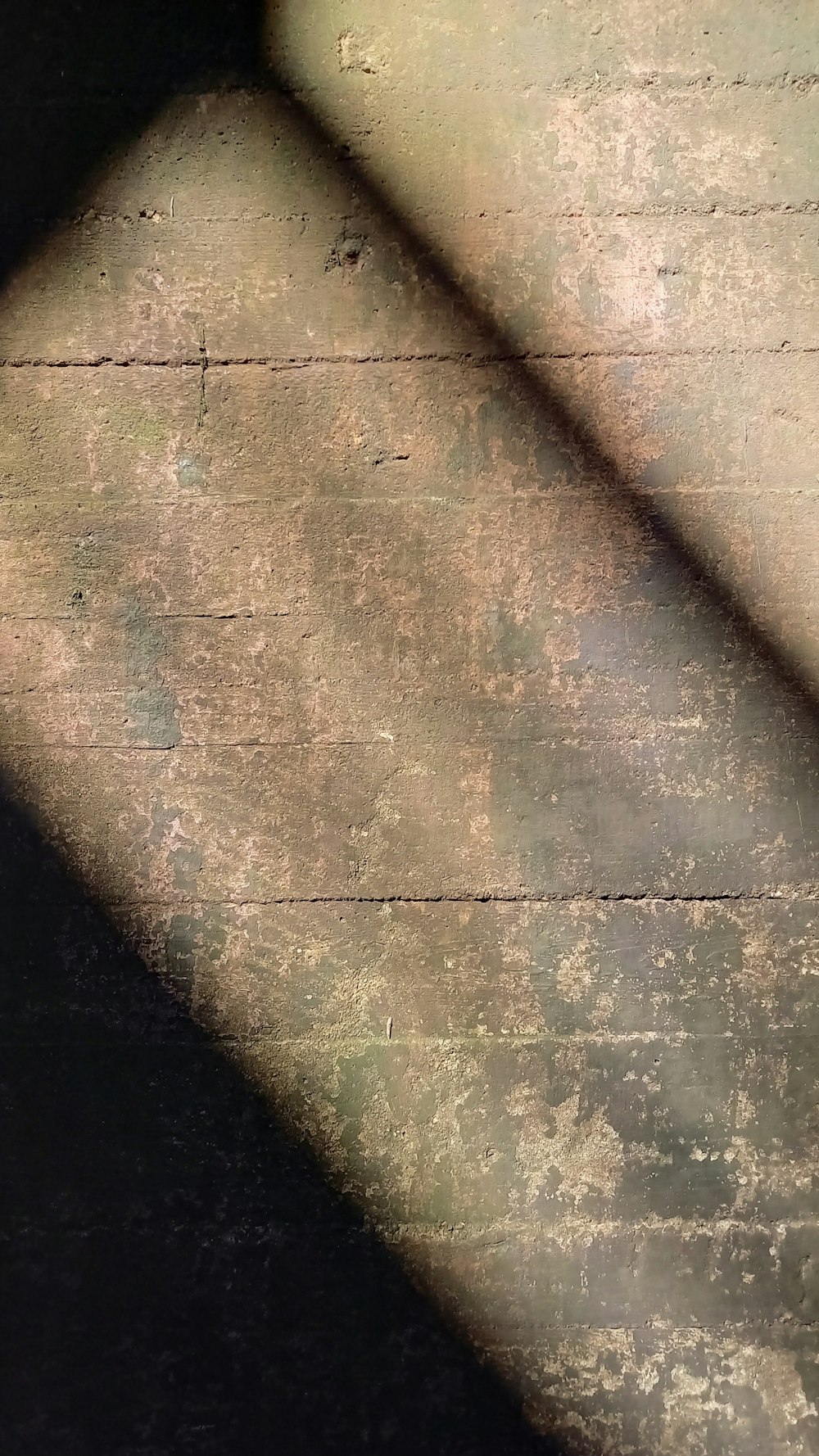 the shadow of a window on a wooden wall