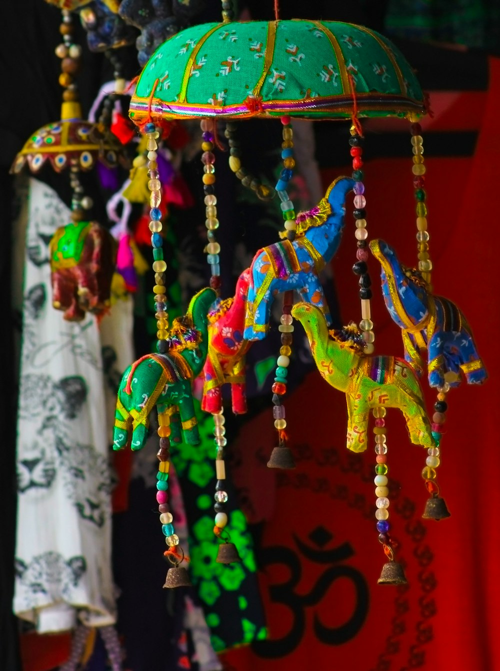a close up of a bunch of colorful decorations