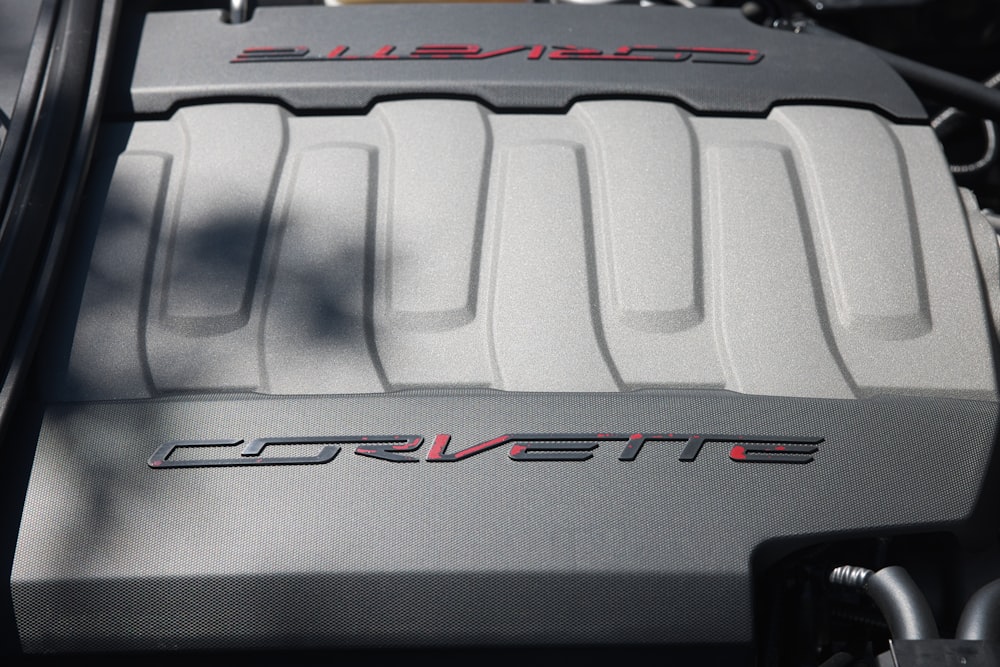 a close up of the engine of a car